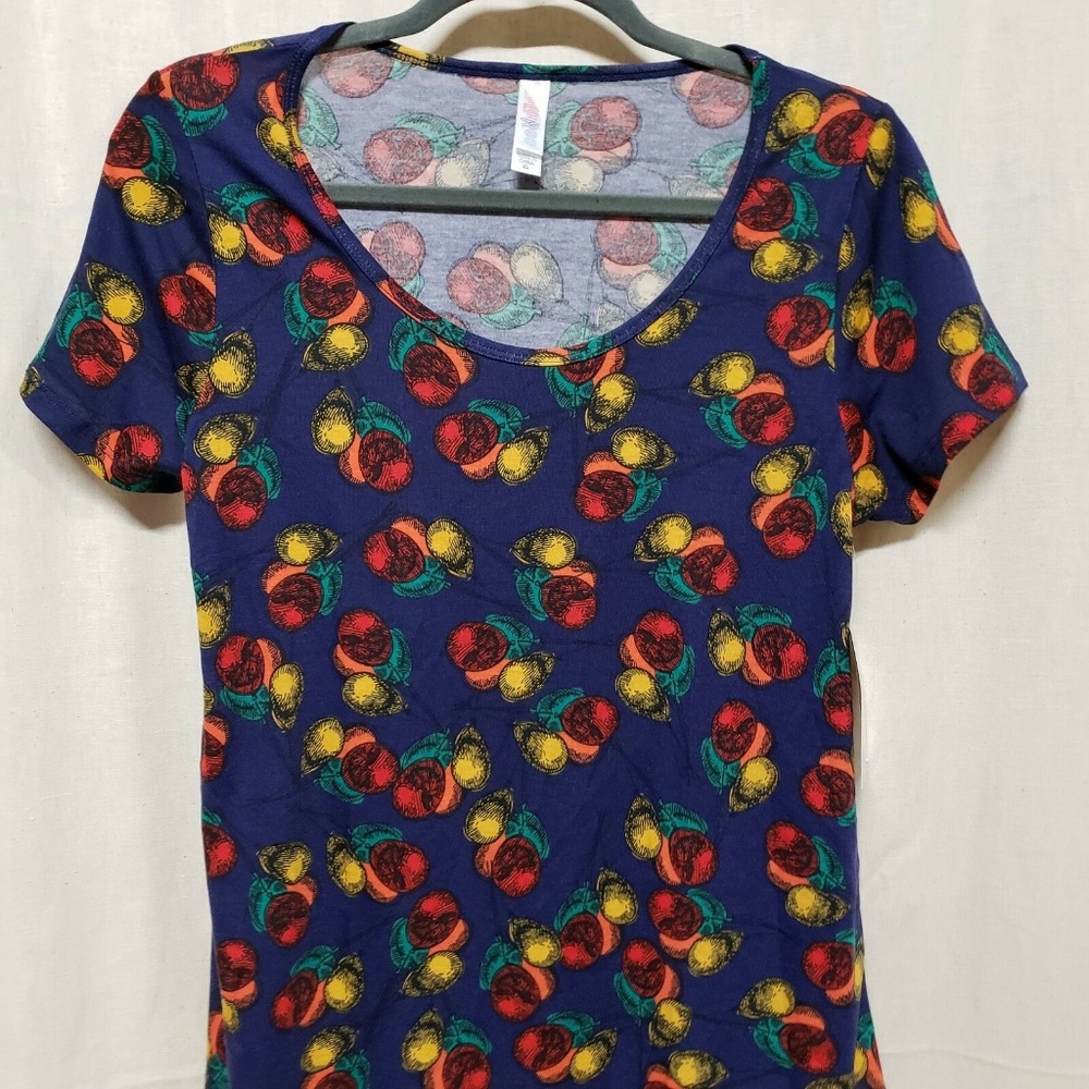 LuLaroe Classic T Shirt Women XS Blue Multi Color